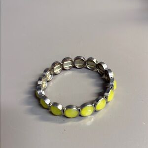 Silver and Green Women's Bracelet